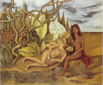 フリーダ・カーロ Painting - 森の中の二人のヌード 地球そのもの フェミニズム フリーダ・カーロ